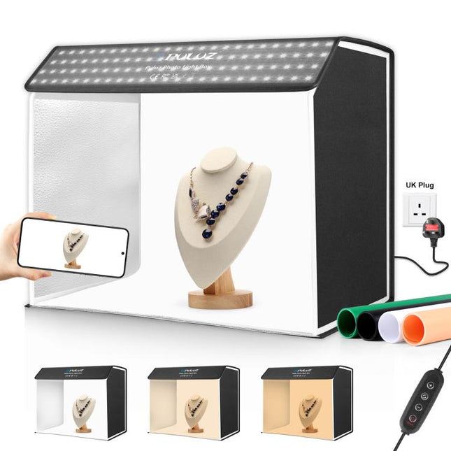PULUZ Photo Studio Light Box Portable 60 x 40cm Cuboid Photography Studio Tent Kit with 6 Color Backdrops, 60 x 40cm (UK), 60 x 40cm (EU), 60 x 40cm (AU), 60 x 40cm (US)