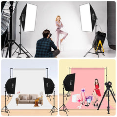 PULUZ 50x70cm Studio Softbox + 2m Tripod Mount + 4 x E27 20W 5700K White Light LED Light Bulb Photography Lighting Kit, 4 x Bulb EU Plug (RU), 4 x Bulb EU Plug, 4 x Bulb US Plug