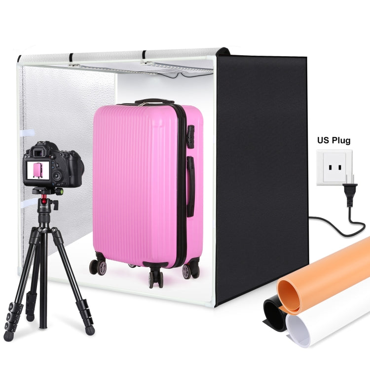 PULUZ 80cm Folding Portable 80W 9050LM White Light Photo Lighting Studio Shooting Tent Box Kit with 3 Colors (Black, White, Orange) Backdrops, 80cm Box(US), 80cm Box(EU), 80cm Box(AU), 80cm Box(UK)