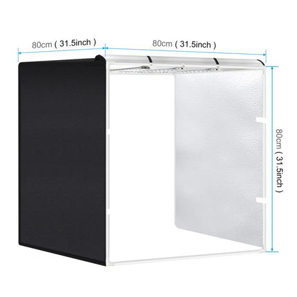 PULUZ 80cm Folding Portable 90W 14000LM High CRI White Light Photo Lighting Studio Shooting Tent Box Kit with 3 Colors Black, White, Orange Backdrops