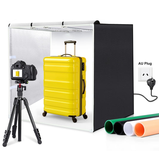 PULUZ 80cm Folding Portable 90W 14000LM High CRI White Light Photo Lighting Studio Shooting Tent Box Kit with 3 Colors Black, White, Orange Backdrops