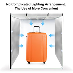 PULUZ 80cm Folding Portable 90W 14000LM High CRI White Light Photo Lighting Studio Shooting Tent Box Kit with 3 Colors Black, White, Orange Backdrops
