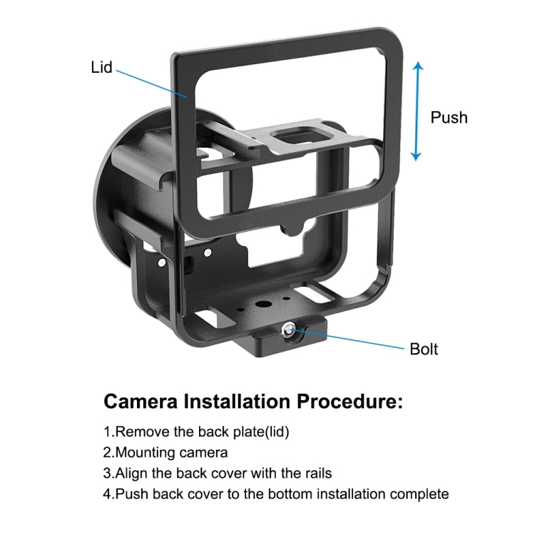 For GoPro HERO13 Black /12 Black /11 Black /10 Black /9 Black PULUZ Thin Housing Shell CNC Aluminum Alloy Protective Cage with Insurance Frame & 52mm UV Lens, For GoPro HERO9 Black Thin