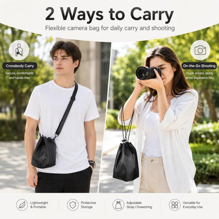 PULUZ Camera Protective Inner Bag Thick Padded Carrying Pouch with Shoulder Strap for Mirrorless & DSLR Cameras, Size: S, Size: S