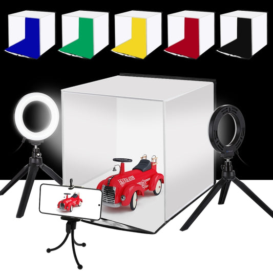 PULUZ 30cm Folding Portable Ring Light Photo Lighting Studio Shooting Tent Box Kit with 6 Colors Backdrops (Black, White, Yellow, Red, Green, Blue), Unfold Size: 31cm x 31cm x 32cm, 30cm Box Kit