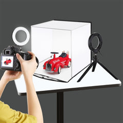 PULUZ 30cm Folding Portable Ring Light Photo Lighting Studio Shooting Tent Box Kit with 6 Colors Backdrops (Black, White, Yellow, Red, Green, Blue), Unfold Size: 31cm x 31cm x 32cm, 30cm Box Kit