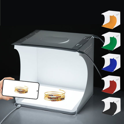 PULUZ Mini LED Photography Shadowless Light Lamp Panel Pad + Studio Shooting Tent Box, Acrylic Material, 20cm x 20cm Effective Area, 20cm(2 LED) + Shadowless Light