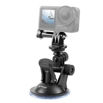 PULUZ Car Suction Cup Mount with Screw & Tripod Mount Adapter & Storage Bag for GoPro, Insta360, DJI and Other Action Cameras, Sucker Mount