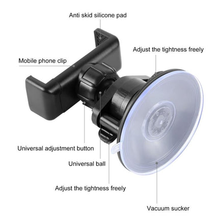 PULUZ 360 Degree Rotating Suction Cup Clamp Holder Bracket For iPhone, Galaxy, Huawei, Xiaomi, Sony, HTC, Google and other Smartphones