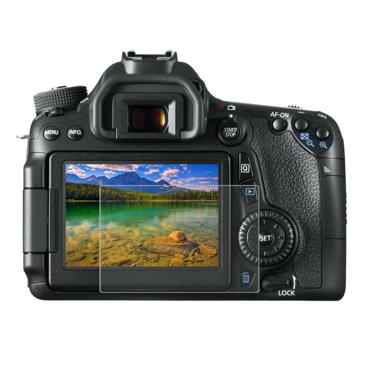 PULUZ 2.5D 9H Tempered Glass Film for Canon 650D, Compatible with 90D / 80D / 70D / 77D(9000D) / 800D(X9I) / 700D(X7I) / 750D(X8I) / 760D(8000D) / XC10 / XC15 / 7D2, Pentax Q1 / K-S1 /Q10 / Q7, Panasonic ZS35, Nikon V1, For Canon 650D
