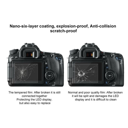 PULUZ 2.5D 9H Tempered Glass Film for Canon 650D, Compatible with 90D / 80D / 70D / 77D(9000D) / 800D(X9I) / 700D(X7I) / 750D(X8I) / 760D(8000D) / XC10 / XC15 / 7D2, Pentax Q1 / K-S1 /Q10 / Q7, Panasonic ZS35, Nikon V1, For Canon 650D