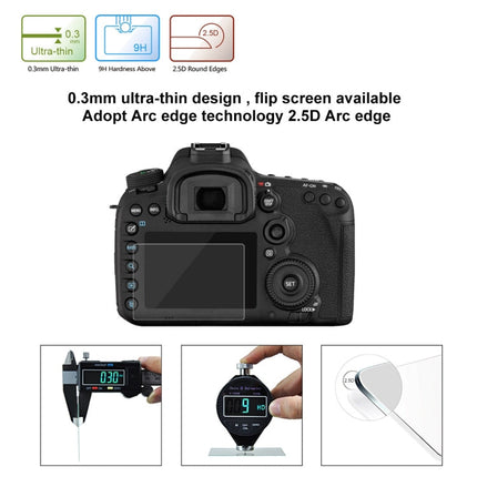 PULUZ 2.5D 9H Tempered Glass Film for Canon EOS 7D Mark II / 7D / N2 / PSN / Nikon V1 / P520 / S9400 / S680 / COOLPIX S6500 / S5200 / Samsung WB35F / OLYMPUS VG170 / 1DIV / Fuji S205 / Casio ZR70 / FC500S