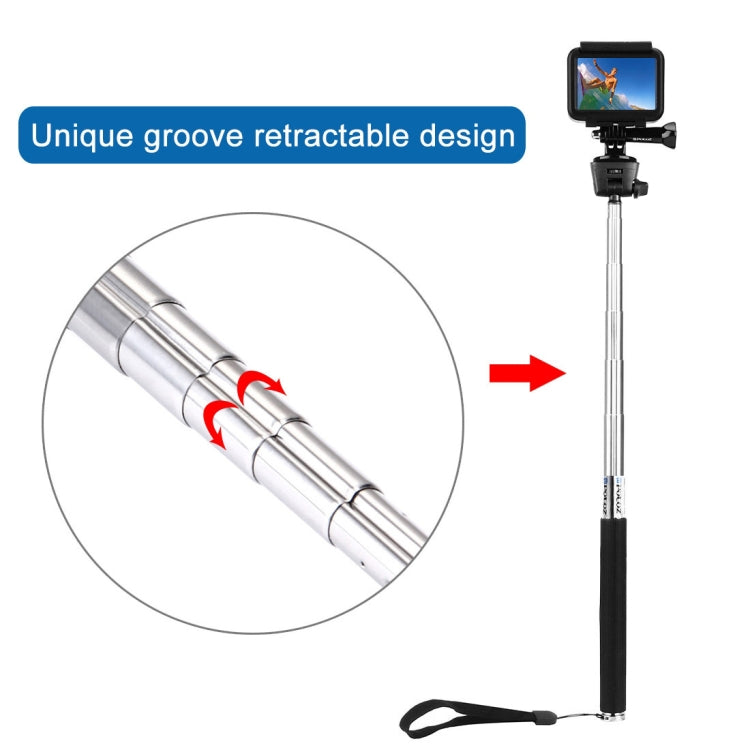 PULUZ Extendable Handheld Selfie Monopod for GoPro, Insta360, DJI and Other Action Cameras, Length: 22.5-80cm