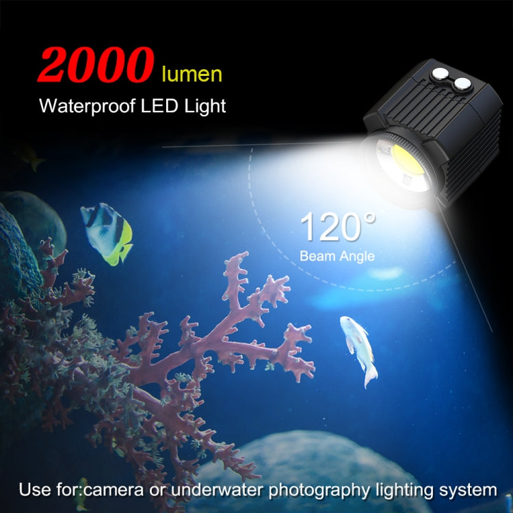 PULUZ 60m Underwater LED Photography Fill Light 7.4V/1100mAh Diving Light for GoPro, Insta360, DJI and Other Action Cameras