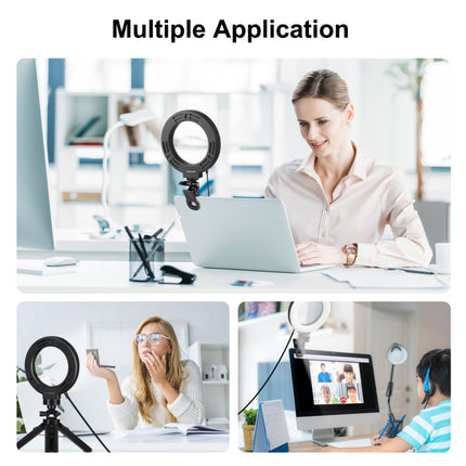 PULUZ 6.2 inch 16cm Ring Selfie Light 3 Modes USB Dimmable Dual Color Temperature LED Curved Vlogging Photography Video Lights with Monitor Clip Holder