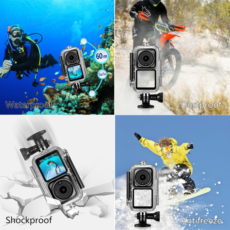 PULUZ 60m Waterproof Housing Diving Case for DJI Action 2 Camera Unit / Action 2 Power Combo / Action 2 Dual-Screen Combo