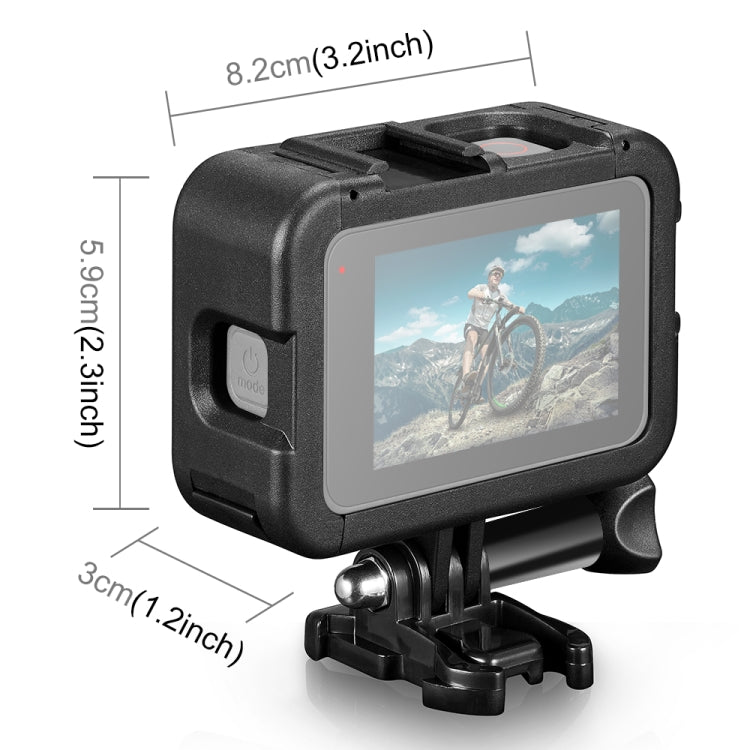 PULUZ Chargeable PA Frame Mount Cage with Cold Shoe Base Slot for GoPro HERO13 Black /12 Black /11 Black /11 Black Mini /10 Black /9 Black