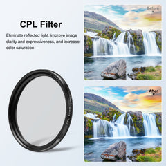 PULUZ 52mm CPL + UV Lens Filter with Adapter Ring for GoPro HERO12 Black /11 Black /11 Black Mini /10 Black /9 Black, CPL + UV Filter