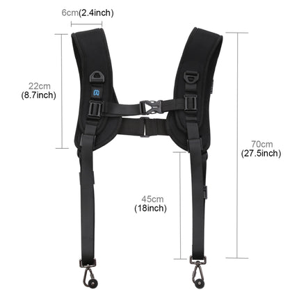 PULUZ Quick Release Double Shoulder Harness Soft Pad Decompression Foam Strap Belt for DSLR Digital Cameras, Double Shoulder