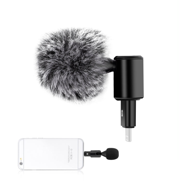 PULUZ 8PIN Jack Mobile Phone Omnidirectional Condenser Adjustable Microphone, 8 Pin Phone Microphone