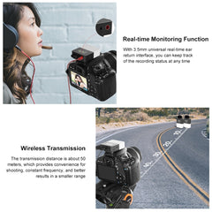 PULUZ Vlog Video Wireless Lavalier Microphone  with Transmitter and Receiver for DSLR Cameras and Video Cameras, 32 Channels