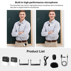 PULUZ Vlog Video Wireless Lavalier Microphone  with Transmitter and Receiver for DSLR Cameras and Video Cameras, 32 Channels