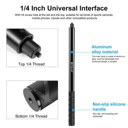 PULUZ 2m Metal Selfie Stick Monopod  for Insta360 One RS / X2 / X3, 2m Monopod
