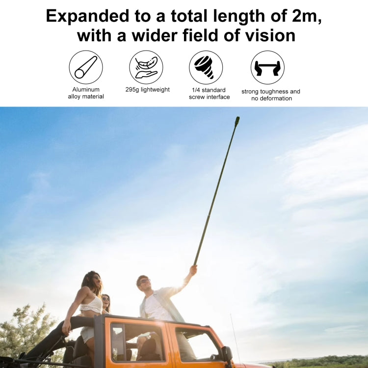 PULUZ 2m Metal Selfie Stick Monopod  for Insta360 One RS / X2 / X3