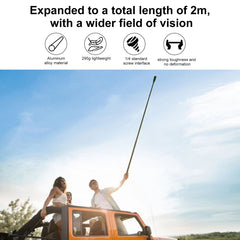 PULUZ 2m Metal Selfie Stick Monopod  for Insta360 One RS / X2 / X3, 2m Monopod