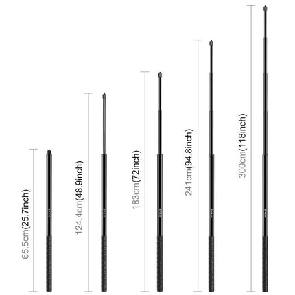 PULUZ 3m Metal Selfie Stick Monopod  for Insta360 One RS / X2 / X3, 3m Monopod