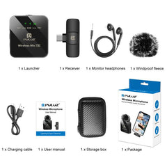 PULUZ Wireless Lavalier Microphone for Type-C Phone, Type-C Receiver