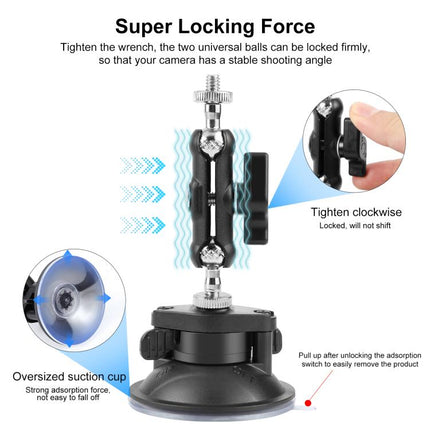 PULUZ Upgraded 1/4 inch Magic Arm Suction Cup Mount, Upgraded 1/4 inch Suction Cup Mount