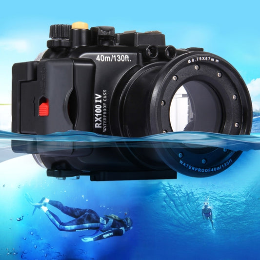 PULUZ 40m Underwater Depth Diving Case Waterproof Camera Housing for Sony RX100 IV, For RX100 IV