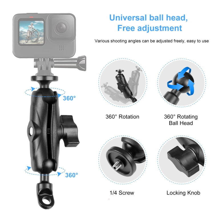 PULUZ Motorcycle Holder Mirror Base Hole Fixed Mount for GoPro and Other Action Cameras, Mirror Base Hole Mount