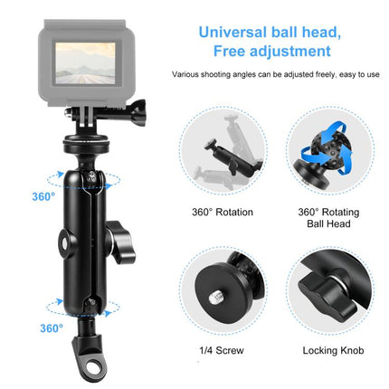PULUZ Motorcycle Holder Mirror Base Hole Fixed Mount for GoPro and Other Action Cameras, Mirror Base Hole Mount