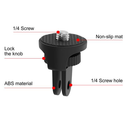PULUZ 1/4 inch Screw Adjustable ABS Action Camera Tripod Adapter, ABS Camera Adapter