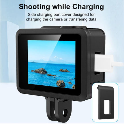 For GoPro HERO 2024 PULUZ Silicone Protective Case Side Interface Cover with Wrist Strap & Lens Cover, Silicone Protective Case