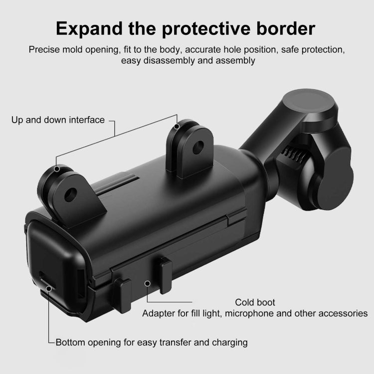 For DJI OSMO Pocket 3 PULUZ Plastic Protection Frame Expansion Cold Shoe Adapter Bracket, Plastic Protection Frame