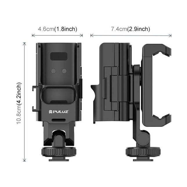 For DJI OSMO Pocket 3 PULUZ Protective Frame Expansion Phone Clamp, Compatible with Tripod Pole