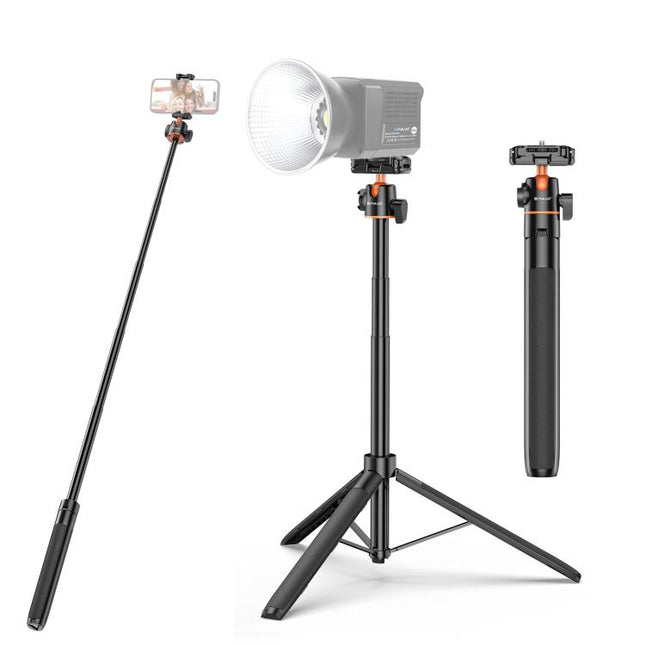 PULUZ 1.3m Phone Selfie Stick Tripod Vlog Live Streaming Holder with Phone Clip, 1.4m  Phone Tripod