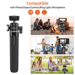 PULUZ Mini Phone Camera Extension Tripod Stand 360 Degree Ball Head Cold Shoe Selfie Stick