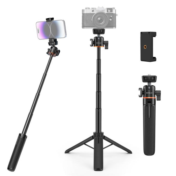 PULUZ Mini Phone Camera Extension Tripod Stand 360 Degree Ball Head Cold Shoe Selfie Stick, Phone Camera Tripod