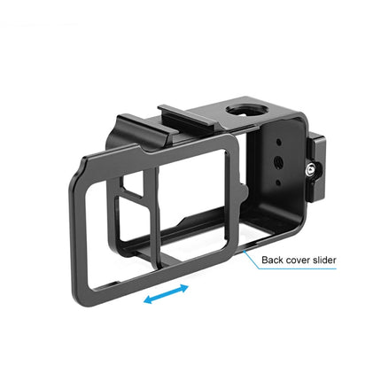 For DJI Osmo Action 5 Pro PULUZ Metal Cage Expansion Adapter Frame with Cold Shoe