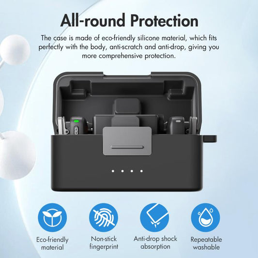 For DJI Mic Mini PULUZ Charging Case Silicone Scratch-proof Protective Cover