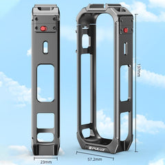 For Insta360 X4 PULUZ Aluminum Alloy Protective Cage Rig Expand Cold Shoe Housing Frame