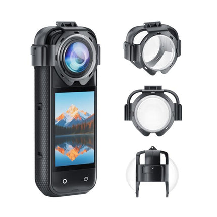 For Insta360 X5 PULUZ Snap-on Optical Tempered Glass Lens Guard Protective Cover, For Insta360 X5