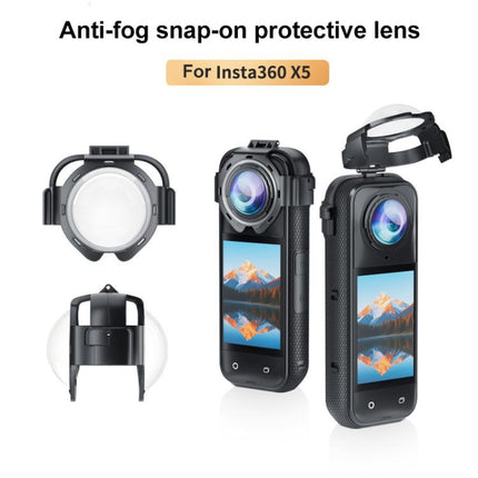 For Insta360 X5 PULUZ Snap-on Optical Tempered Glass Lens Guard Protective Cover, For Insta360 X5