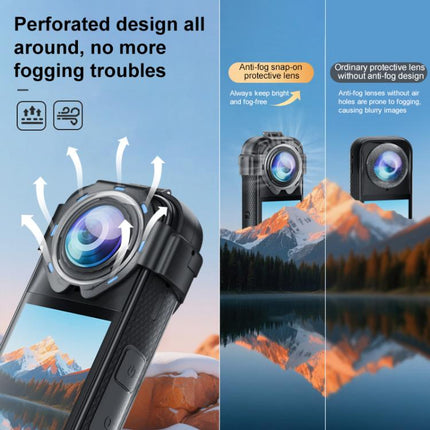 For Insta360 X5 PULUZ Snap-on Optical Tempered Glass Lens Guard Protective Cover, For Insta360 X5