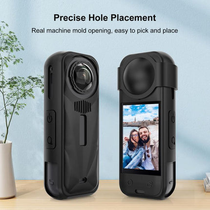 For Insta360 X5 PULUZ Silicone Protective Case with Lens Cover, Silicone Case with Lens Cover (Blue), Silicone Case with Lens Cover (Black), Silicone Case with Lens Cover (Red)