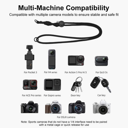 PULUZ Sports Camera Lanyard Long Adjustable Anti-lost Rope for OSMO Pocket 3 / Insta360 X4